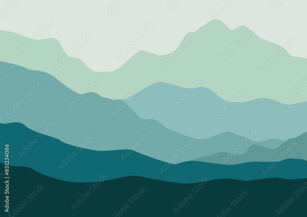 Mountains panorama illustration design for background.