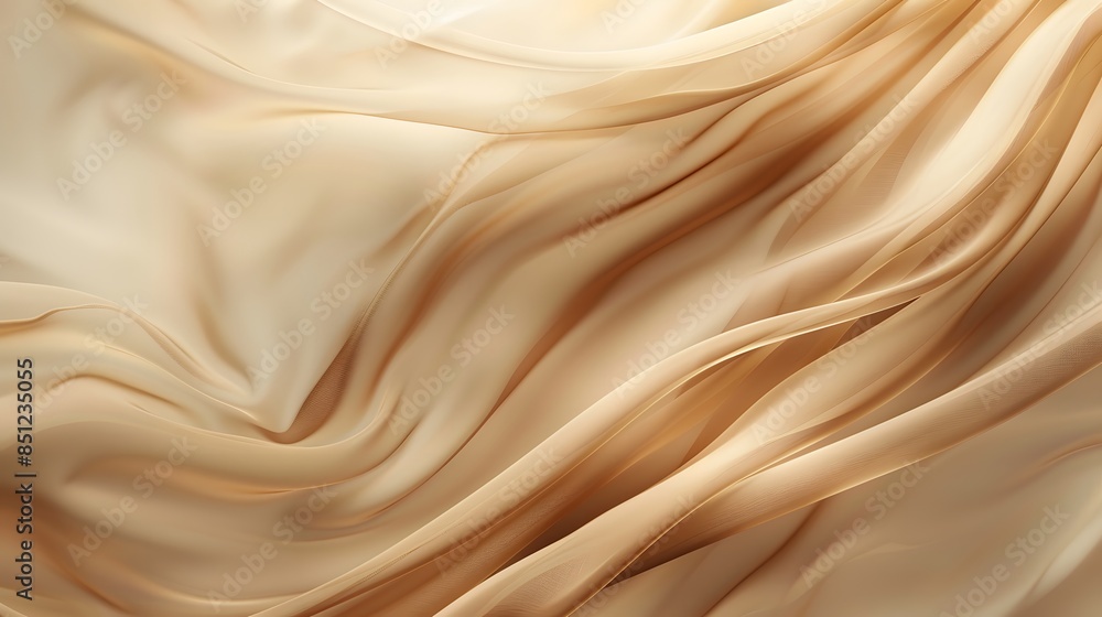 Obraz premium Luxurious golden silk fabric with delicate folds creating an elegant and fluid texture.