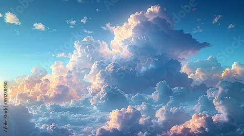 Ethereal clouds drift lazily across the sky, imparting a sense of tranquility. Abstract Backgrounds Illustration, Minimalism, photo