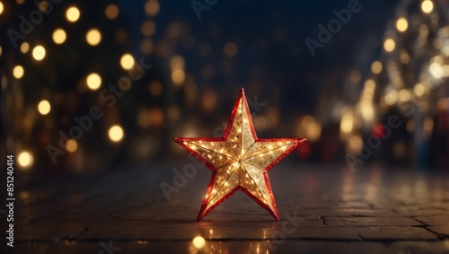 Christmas New Year people online star banner. photo