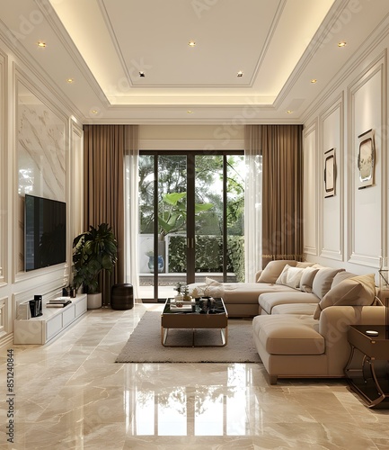 Bright and Airy Living Room With Plants