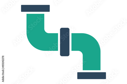 Water pipe icon. icon related to water distribution. solid icon style. distribution elements vector illustration
