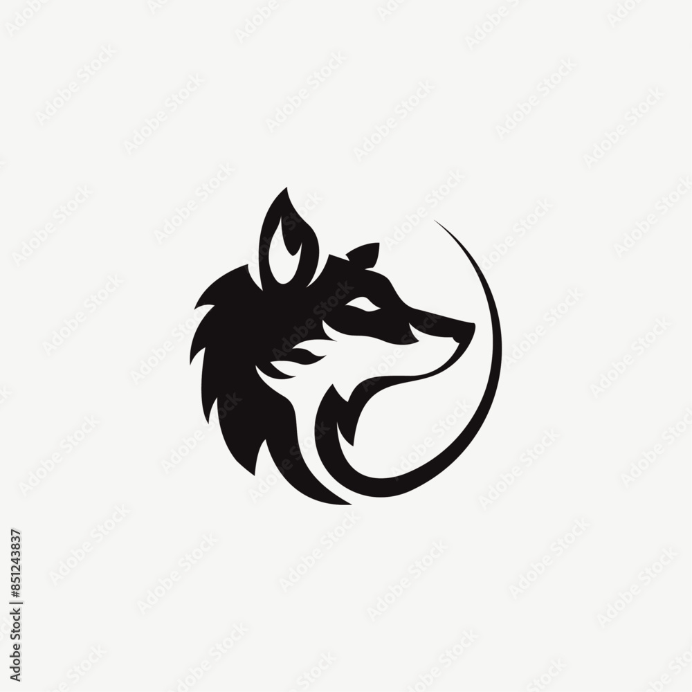 Minimalist Modern Fox Logo Vector Illustration Minimalist Modern Fox Logo Vector Illustration