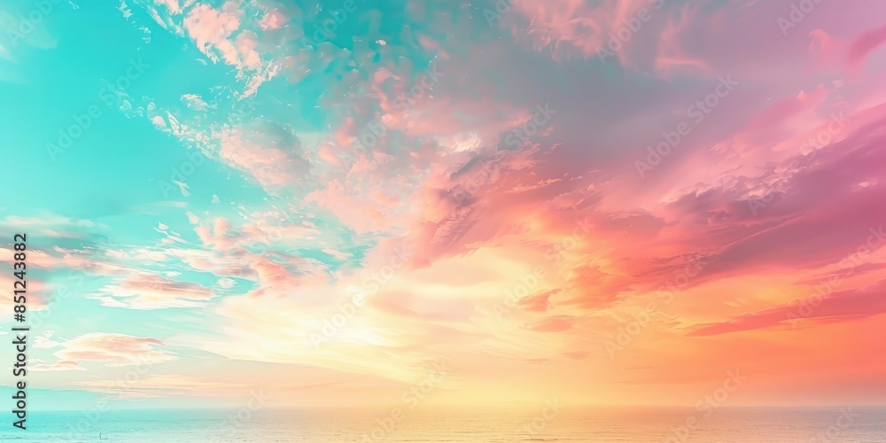 Dreamy Sunset Sky with Fluffy Clouds Dreamy Sunset Sky with Fluffy Clouds