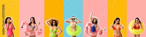Set of beautiful young wome...
