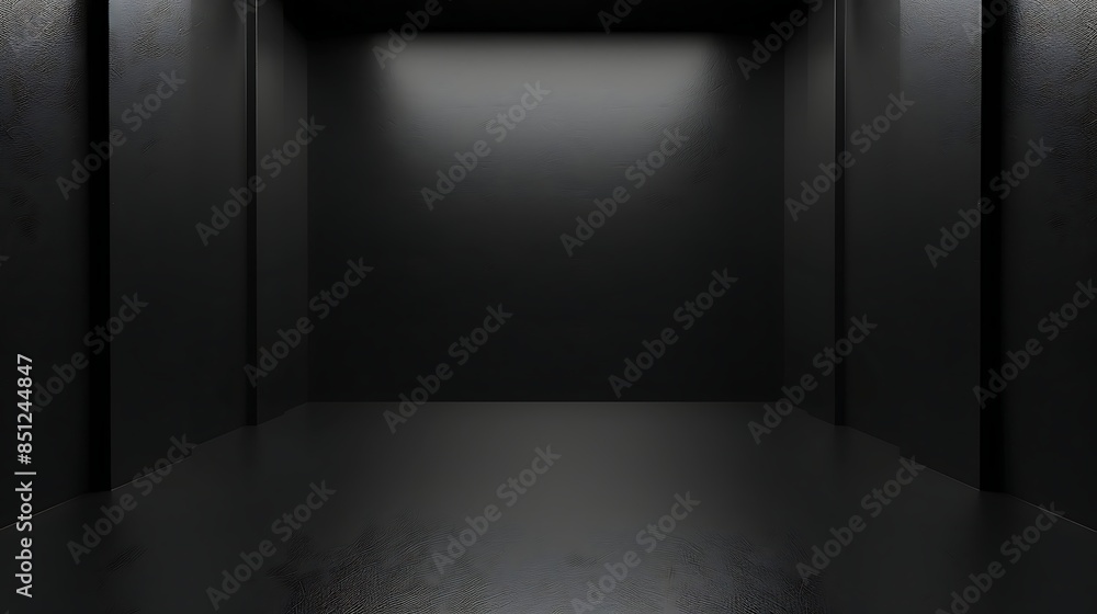 A dark room with a light on the ceiling black background A dark room with a light on the ceiling black background