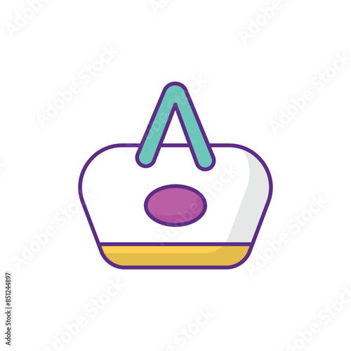 Beach Bag icon design with white background stock illustration