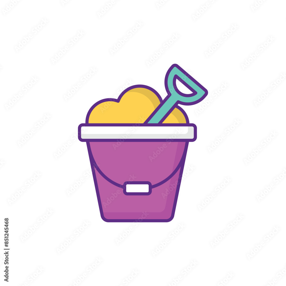 Sand Pail icon design with white background stock illustration Sand Pail icon design with white background stock illustration