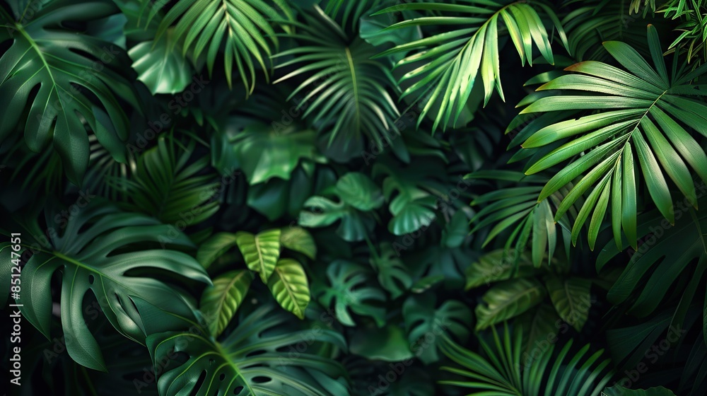 Luxurious Green Tropical Exotic Background to Enhance Your Summertime Aesthetic Luxurious Green Tropical Exotic Background to Enhance Your Summertime Aesthetic
