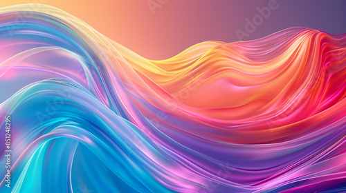 Beautiful colorful pattern of wave wymphony for background, AI generative