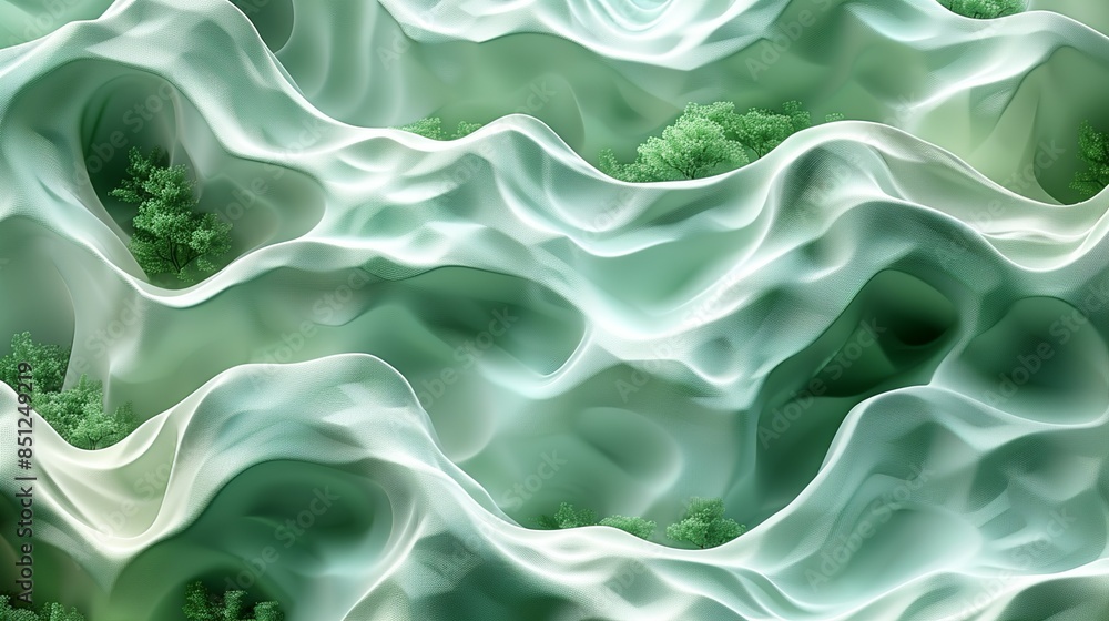 Obraz premium Subtle textures in light green overlay, lending depth and dimension to the background, adding an organic touch to your creative projects. Abstract Backgrounds Illustration, Minimalism,