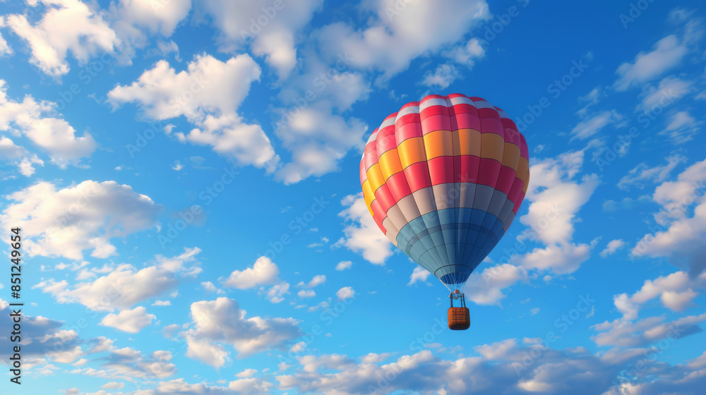 colorful hot air balloon flying in the blue sky with cloud backgrounds colorful hot air balloon flying in the blue sky with cloud backgrounds