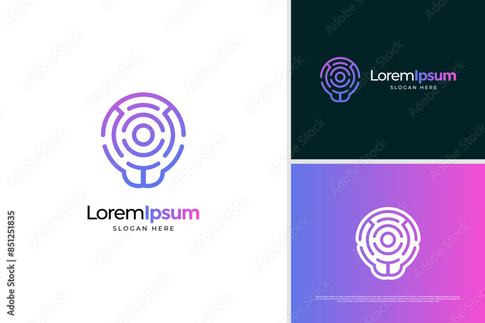 Vector smart brain technology intelligence security logo design template Vector smart brain technology intelligence security logo design template