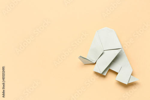 White origami elephant on b...
