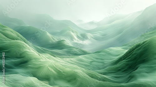 Subtle gradients of light green wash over the scene, creating a soft, serene ambiance that invites viewers to linger and contemplate. Abstract Backgrounds Illustration, Minimalism,
