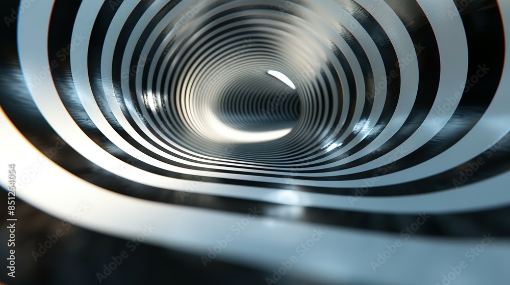 Obraz premium Abstract Curves and Geometric Shapes in Horizontal Illusion