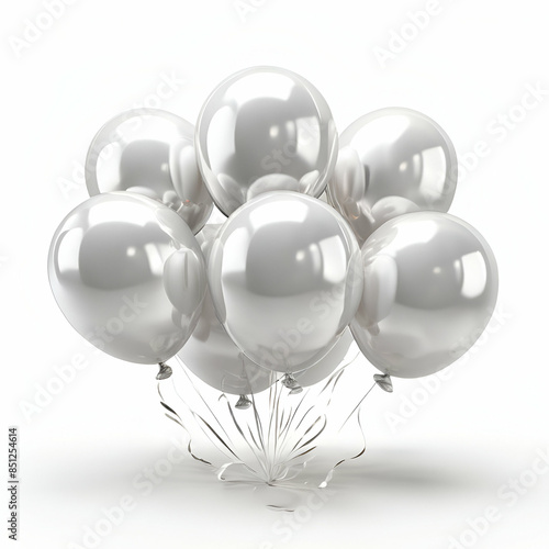 3d white balloons