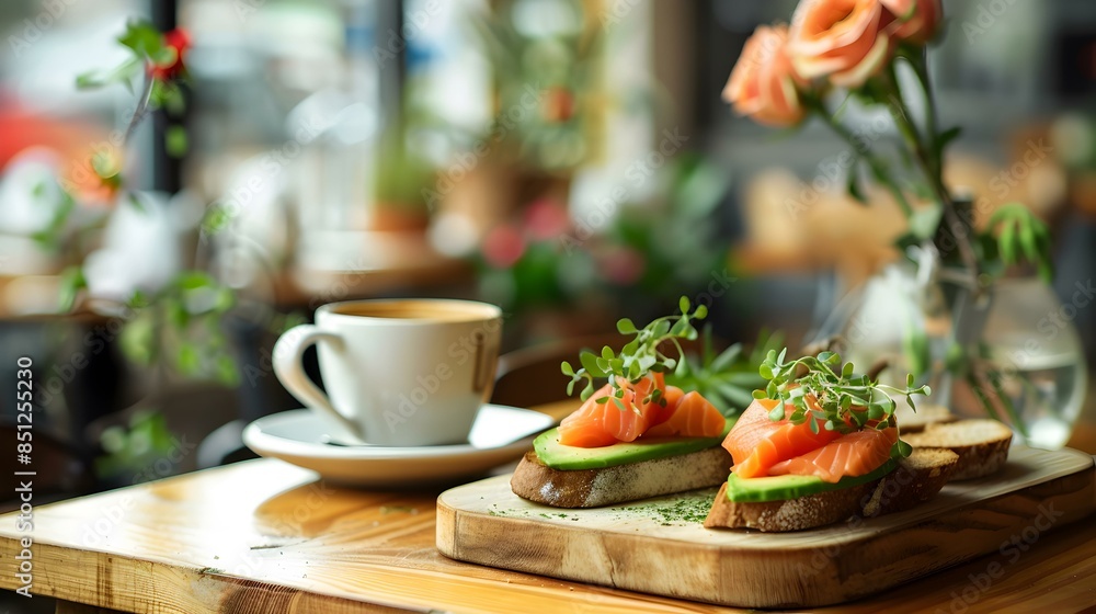 Toast with avocado and red fish img Toast with avocado and red fish img