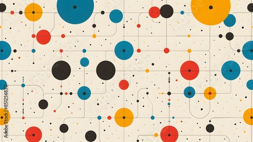 Abstract Geometric Pattern with Interconnected Circles