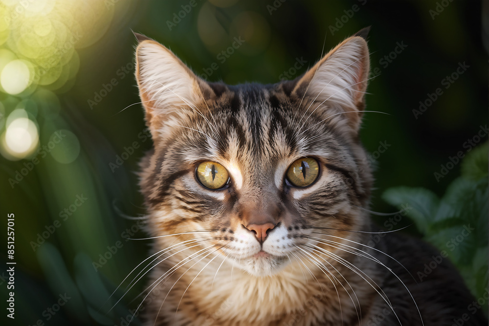 Fototapeta premium A portrait view of the cat. 