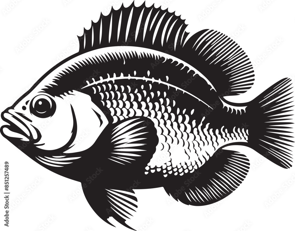 Fototapeta premium Bluegill Fish design silhouette vector art work file