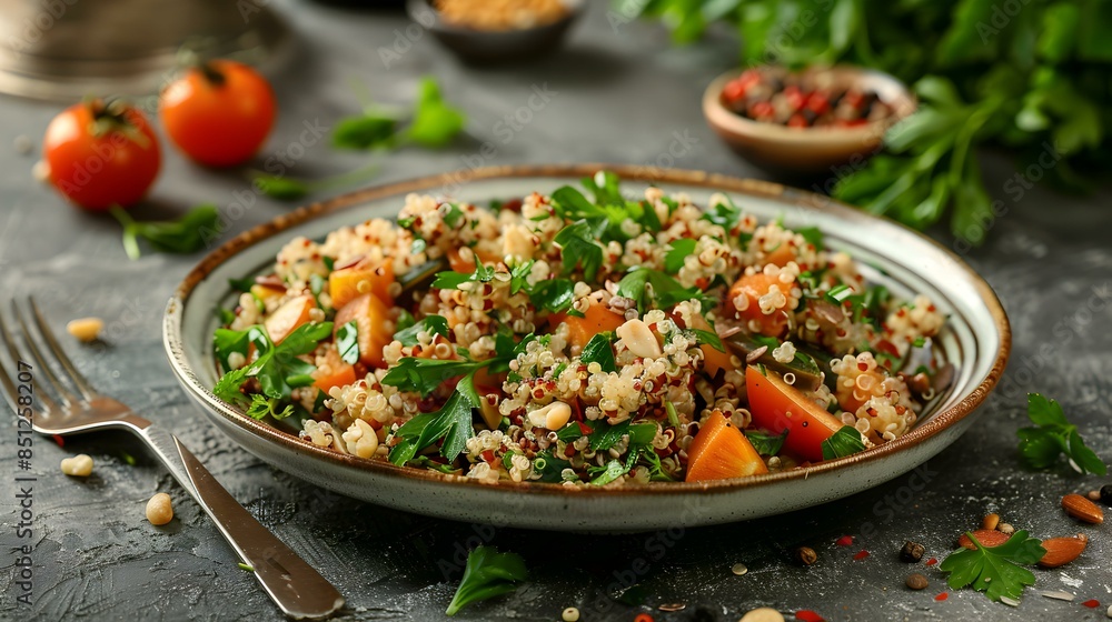 Salad with quinoa and vegetables image Salad with quinoa and vegetables image