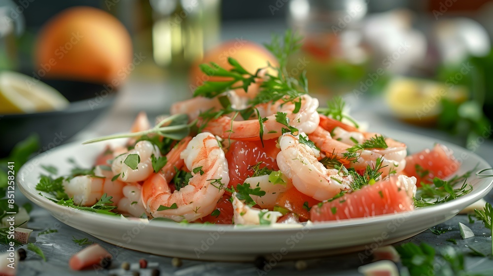 Salad with shrimp and grapefruit img Salad with shrimp and grapefruit img
