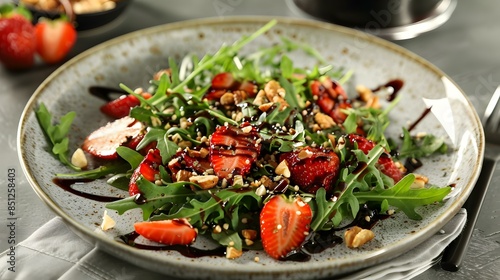 Wallpaper Mural Salad with arugula and strawberries image Torontodigital.ca