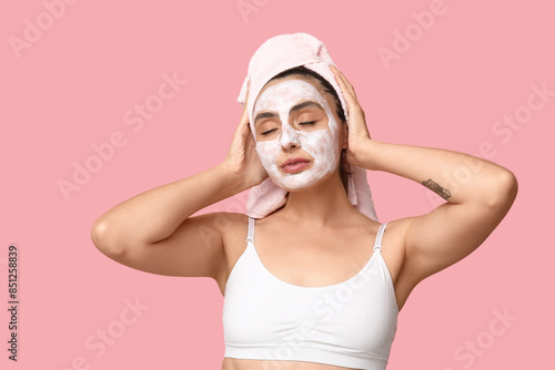 Young woman with applied ma...