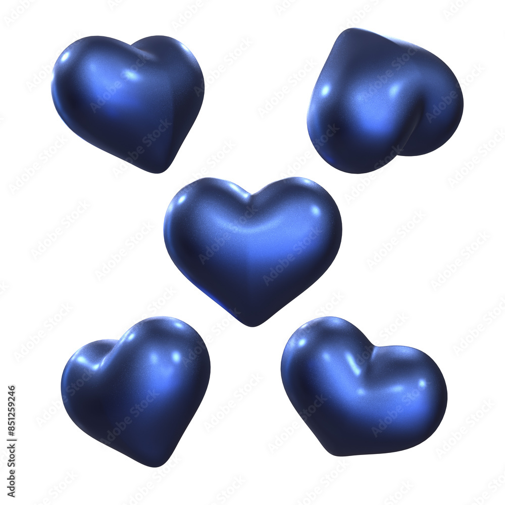 Fototapeta premium [3D Jelly Heart Series] Metal Galaxy Glitter Blue Heart