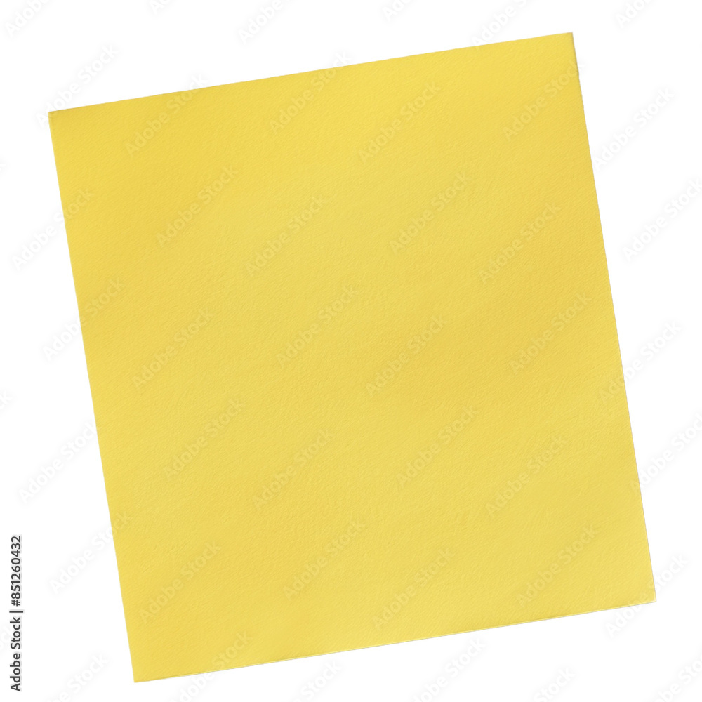 Yellow sticky note on transparent background Yellow sticky note on transparent background