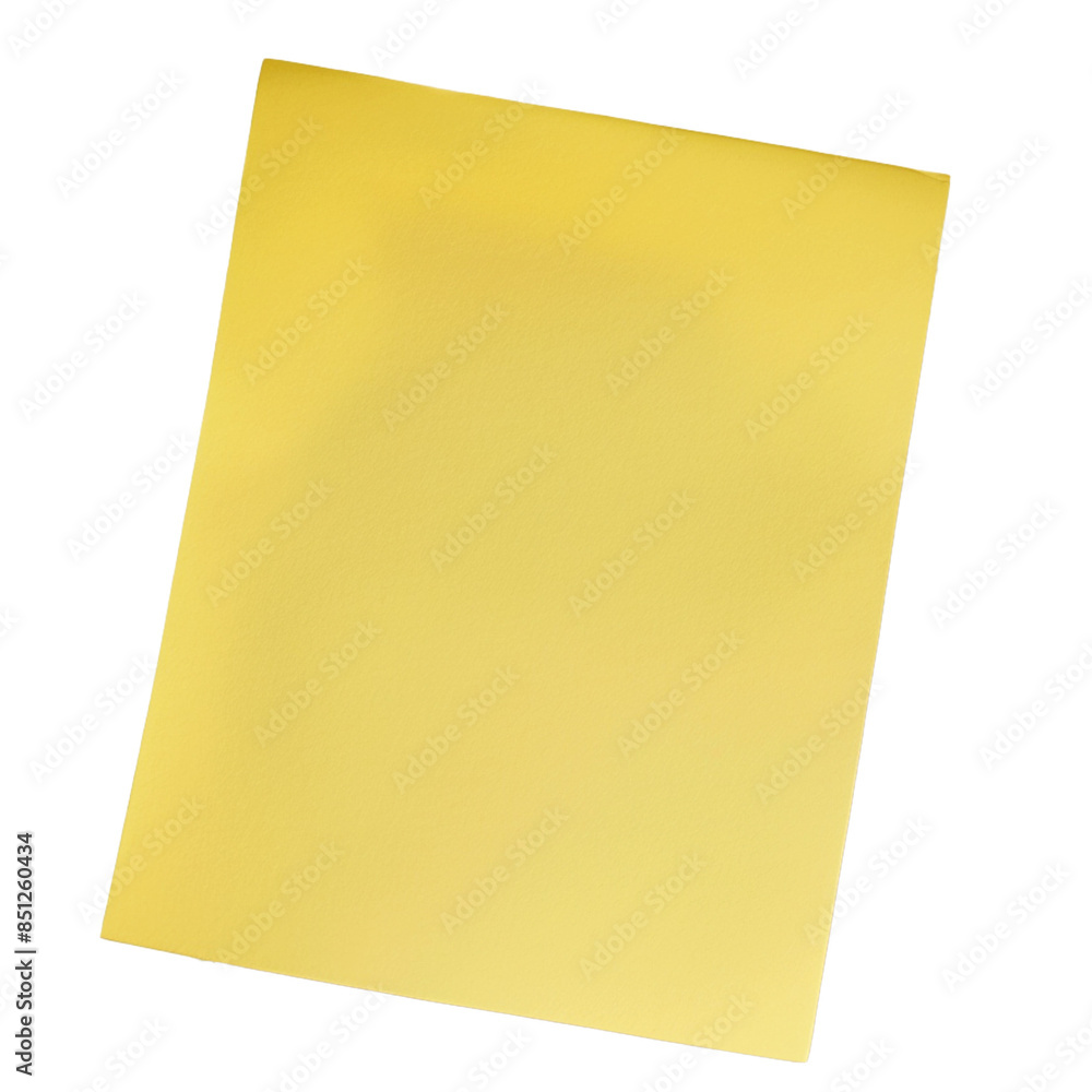 Yellow sticky note on transparent background Yellow sticky note on transparent background