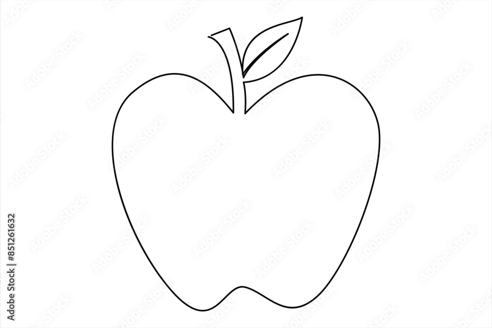 Continuous one line art drawing apple outline vector art illustration Continuous one line art drawing apple outline vector art illustration