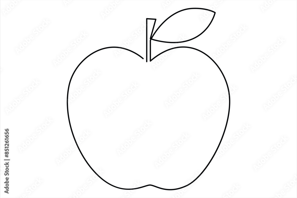 Continuous one line art drawing apple outline vector art illustration Continuous one line art drawing apple outline vector art illustration
