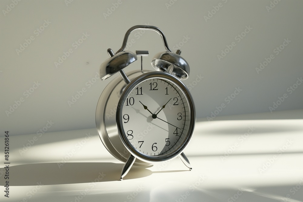 Naklejka premium vintage alarm clock in 3d realistic by generative ai