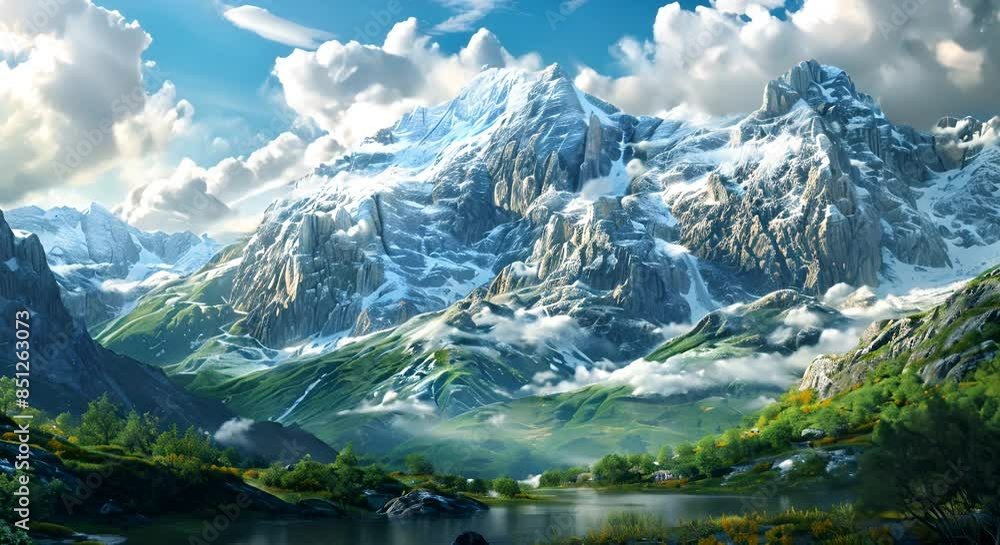 Majestic Snow-Covered Mountain Range Majestic Snow-Covered Mountain Range