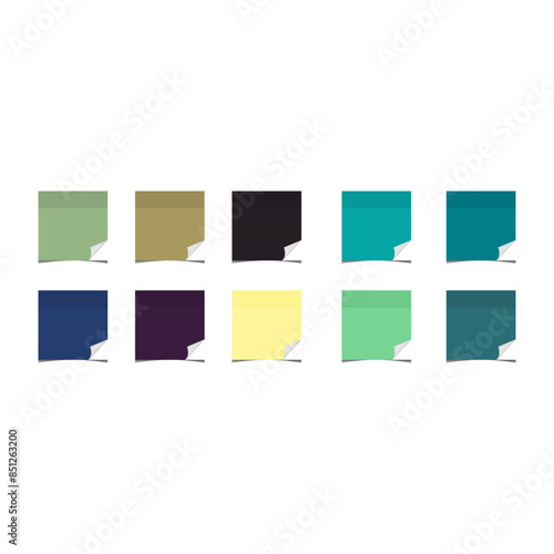 Colorful sheets for sticky notes on white background.