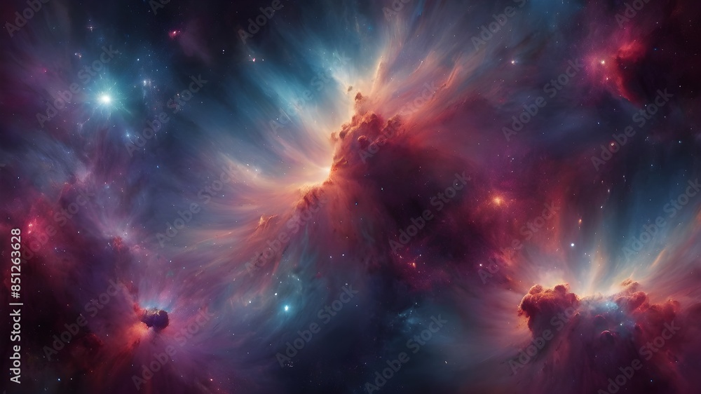 Generative AI. A colorful galaxy with a spiral shape and many stars. The colors are vibrant and the stars are scattered throughout the image Generative AI. A colorful galaxy with a spiral shape and many stars. The colors are vibrant and the stars are scattered throughout the image