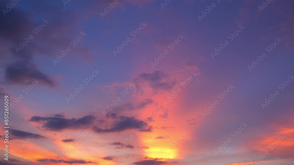 A stunning sunset with a beautiful gradient of colors ranging from deep purple to vibrant pink and orange. Dark clouds are scattered across the sky. Sunset sky background.
A stunning sunset with a beautiful gradient of colors ranging from deep purple to vibrant pink and orange. Dark clouds are scattered across the sky. Sunset sky background.