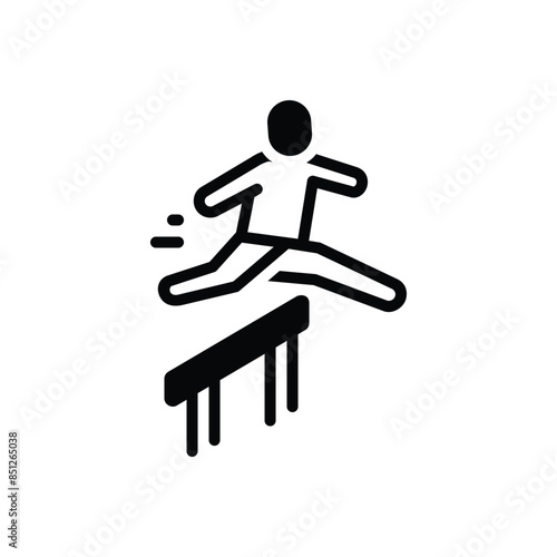 Black solid icon for hurdle 