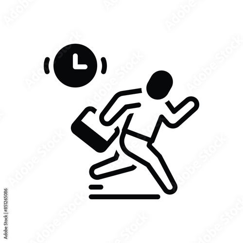 Black solid icon for late