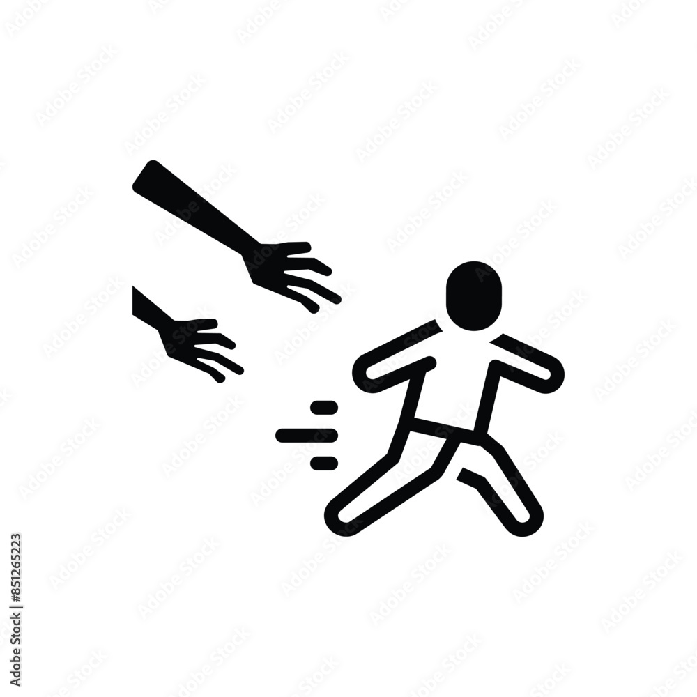 Black solid icon for run away Black solid icon for run away
