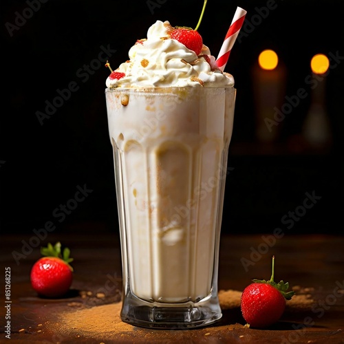 Wallpaper Mural cream with strawberries Torontodigital.ca