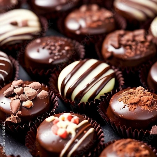 Wallpaper Mural chocolate candies in a box Torontodigital.ca