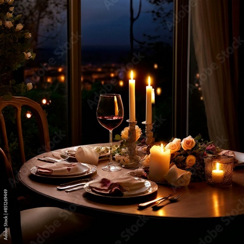Romantic candlelit dinner