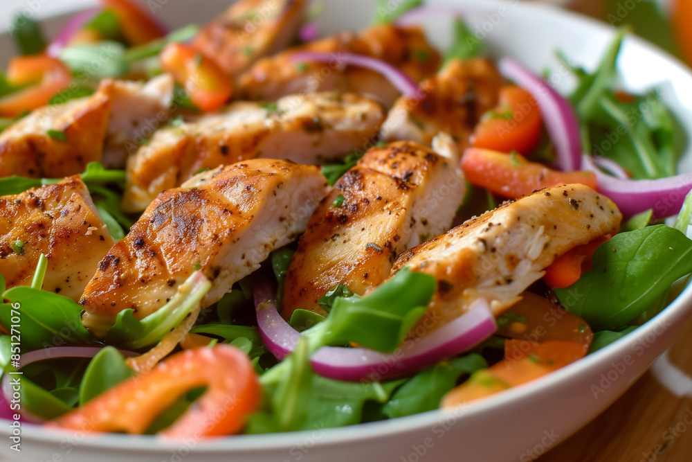 Chicken salad dish close shot
Chicken salad dish close shot
