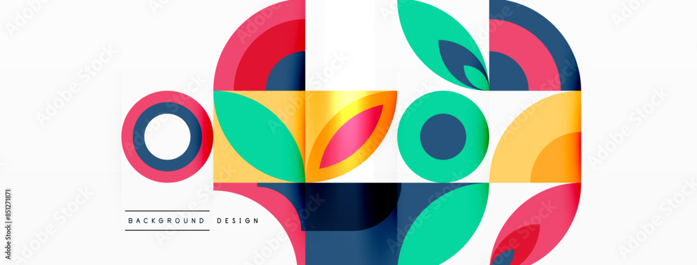Circles and petals. Geometric beautiful abstract minimal template for Wallpaper, Banner, Background, Card, Book Illustration, landing page Circles and petals. Geometric beautiful abstract minimal template for Wallpaper, Banner, Background, Card, Book Illustration, landing page