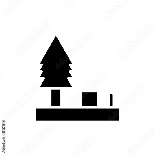 deforestation glyph icon