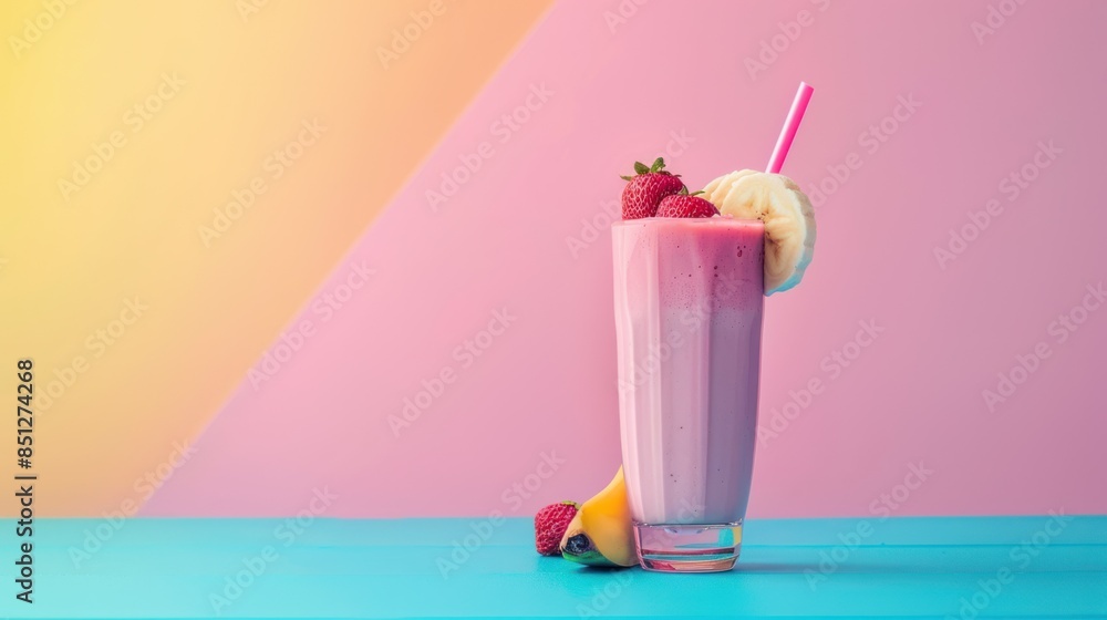 Smoothie on pastel transparent background Smoothie on pastel transparent background