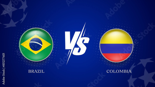 brazil vs Colombiabroadcast template for sports Copa America 2024. vector illustration